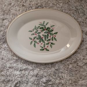 Lenox Holiday Holly Berry Special Platter 14" In Excellent Condition